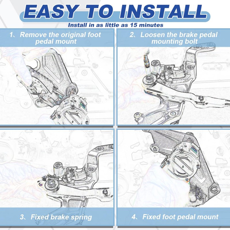 REARACE Motorcycle Brake Pedal + Shift Gear Lever Fit for