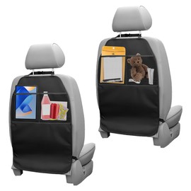 Car Seat Back Protector Children Pack of 2 Protection Car Seat Backrest Children's Car Back Seat Organiser with 2 Mesh Pockets Oxford Seat Protector Car Backrest Waterproof Car Seat Protection Back