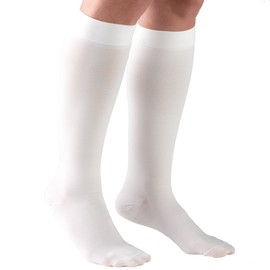 Truform 30-40 Mmhg Compression Stockings For Men And Women, Knee High Length, Closed Toe White, Pack of 1