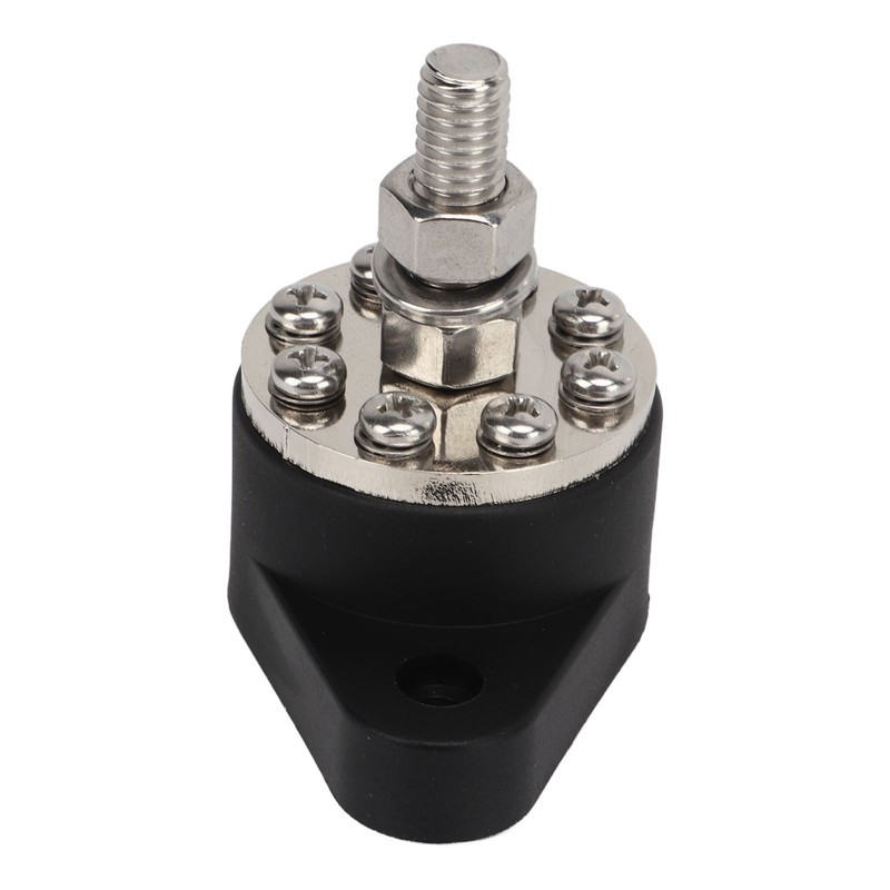 Distribution Stud Junction Post Black 3/8in 300A with Transparent Cover