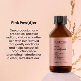 Pink Pow(D) Er – Limpiador En Polvo Enzimático Multifuncional Con Ácido Salicílico, Polvo De Arroz Y Arcilla – Limpiador Facial, Exfoliante Y Mascarilla 3 En 1 – Vegano, 40 G / 1.41 Fl. Oz