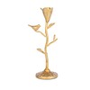 Creative Co-Op Hand-Forged Cast Iron Candelabra with Flowers and Bird,