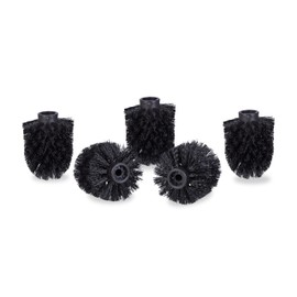 5 x Toilet Brush Heads, Loose Toilet Brushes, 9.5 mm Thread, Replacement Brush Head Diameter 7 cm, Replacement Brush Head, Black