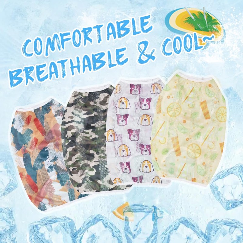 Paipeper Dog Lightweight Mesh Shirt,Quick Dry Breathable Mesh Clothes,Dogs Summer