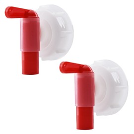 2 x Outlet Taps Dosing Tap DIN61 - Outlet Tap/Dosing Tap for 15-60 Litre Canister - Canister Tap White/Red (DIN 61 Thread Canister)