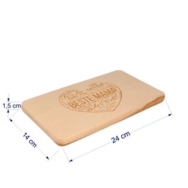 Chopping Board Made of Beech Wood with Laser Engraving "Beste Mama" | Gift Idea Mother's Day | Kitchen Utensils | Mother's Day Gift | 24.5 cm x 14.5 cm x 1.5 cm (Mummy 1)