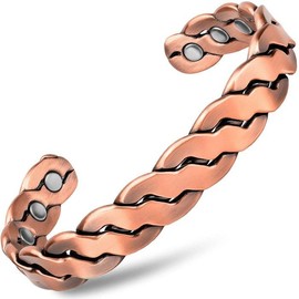 MagnetRX Rugged Twist Magnetic Therapy Bracelet Bangle - Color: Rugged Twist Copper Magnetic Therapy Bracelet