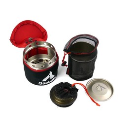 ガオバブ(Gaobabu)☆Gaobabuキャリボ チタンマグ＋固形燃料ツールセット GSET-24