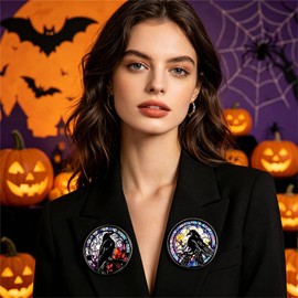 coadipress 4Pcs Gothic Raven Brooch Pin for Women Men Vintage Colorful Black Crow Animal Enamel Brooch Pins Clothing Bag Backpacks Accessories Jewelry (Black)