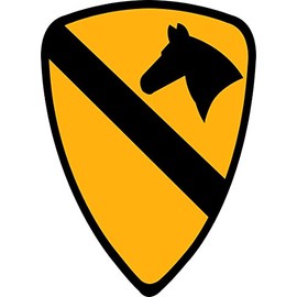 Military Vet Shop US Army 1st Cavalry Division Patch Vinyl Transfer Window Bumper Sticker Decal 3.8"