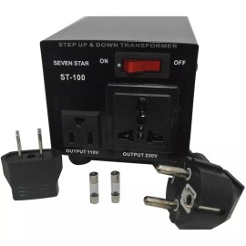Seven Star Heavy Duty ST100 100 Watt 110 220 Volt Voltage Converter 110v 220v Transformer
