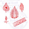 Royal Kraft Designer Pattern Border and Leaf Wood Block Stamps