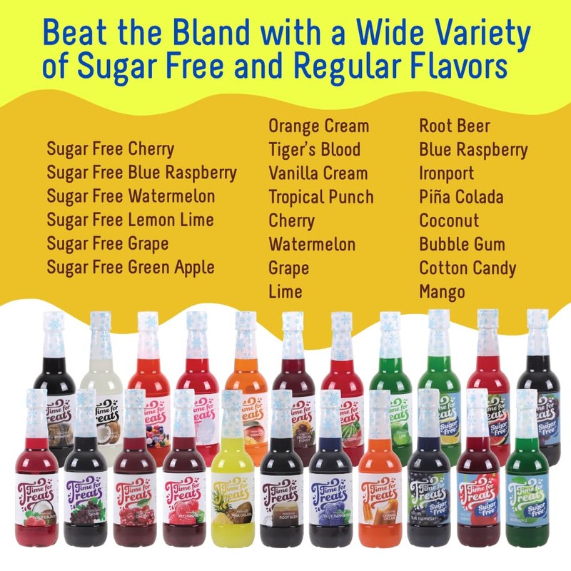 Time For Treats 3-Pack Cherry, Blue Raspberry, Watermelon Syrup for