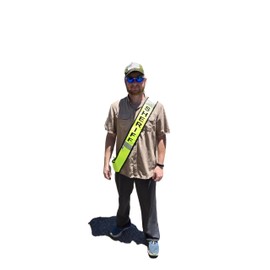 Ameri-Viz High Visibility Sheriff Sash, Reflective Safety Belt, Neon Yellow with Black Trim