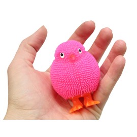 Set of 2 - Puffer Chick and Bunny Rabbit - Small Air Filled Novelty Toy - Party Favors - Easter Gift (Random Color)