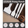 FOUSNOW Leather Stitching Punch, 10 Prong Leather Fork Prong Punch,