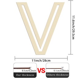 Wooden Letters 12 Inch,1/5 Inch Thick Large Wood Letter V Cutouts Unfinished Wooden Alphabet Letters for Wall Decor Crafts DIY Painting Birthday Party Nursery Holiday Big Home Decorations (V)