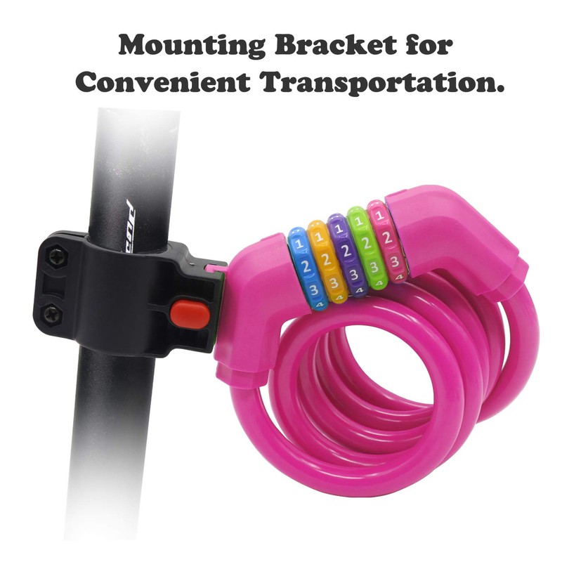 IDEALUX Sport Bike Lock Cable, 4Ft 120CM Bicycle Cable Lock