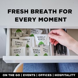 SIMPLY Peppermint Breath Mints, Individually Wrapped Breath Mints in Bulk, 50 Packets (2 per Packet) | Perfect for Office, School, Travel, Party Favors, Restaurants & Hospitality