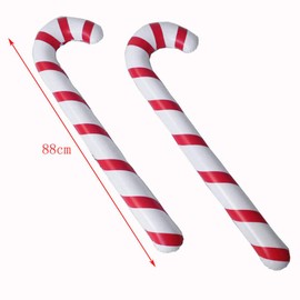 Blow Up Candy Canes 10Pcs Candy Cane Christmas Decorations, 34.64 Inch Inflatable Candy Cane Giant Candy Cane Decorations Candy Canes Balloons for Party Decorations