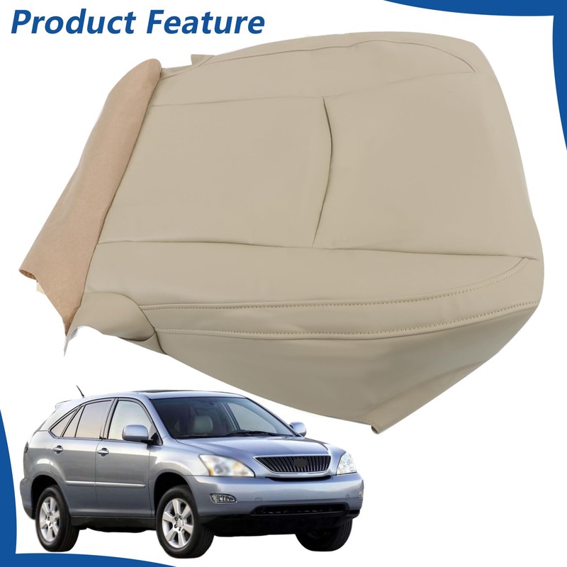 WFLNHB Artificial Leather Front Driver Side Bottom Seat Cover Tan