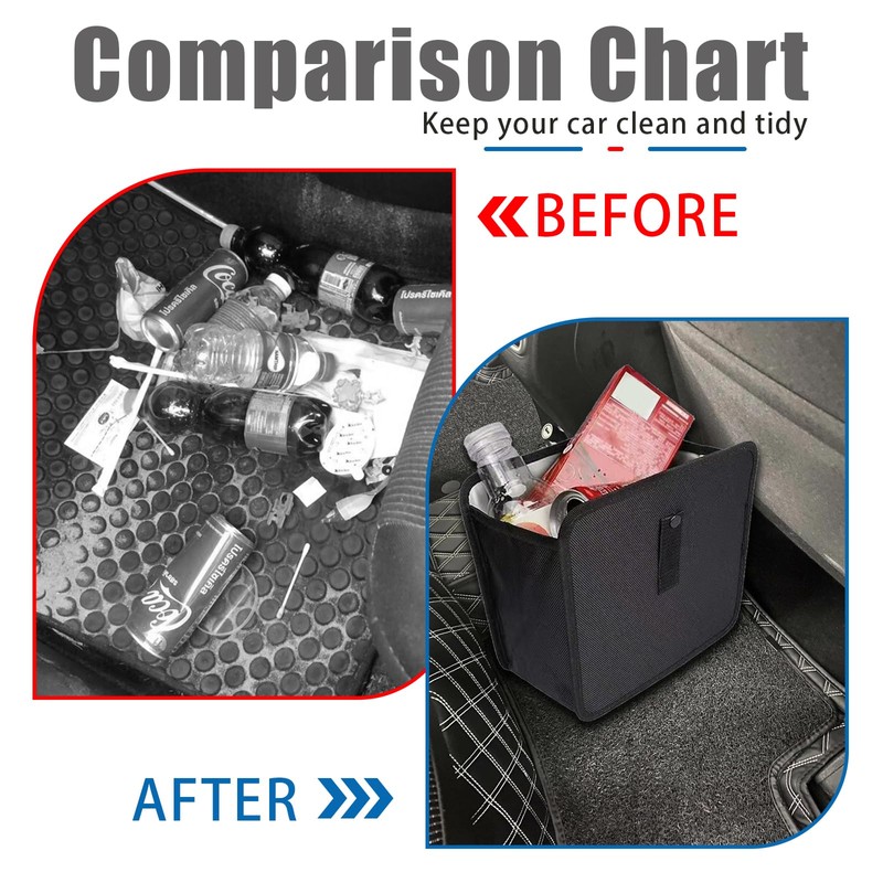 Piburth Car Trash Can, Oxford Cloth Foldable Auto Trash Bin