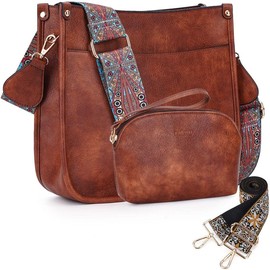 HKCLUF 4055 Women's Fashionable Crossbody Bag Purse For Women Leather Handbag Wallet Set Waterproof Women Crossbody Bag With 2count Adjustable Guitar Strap Perfect:_Dried spice color