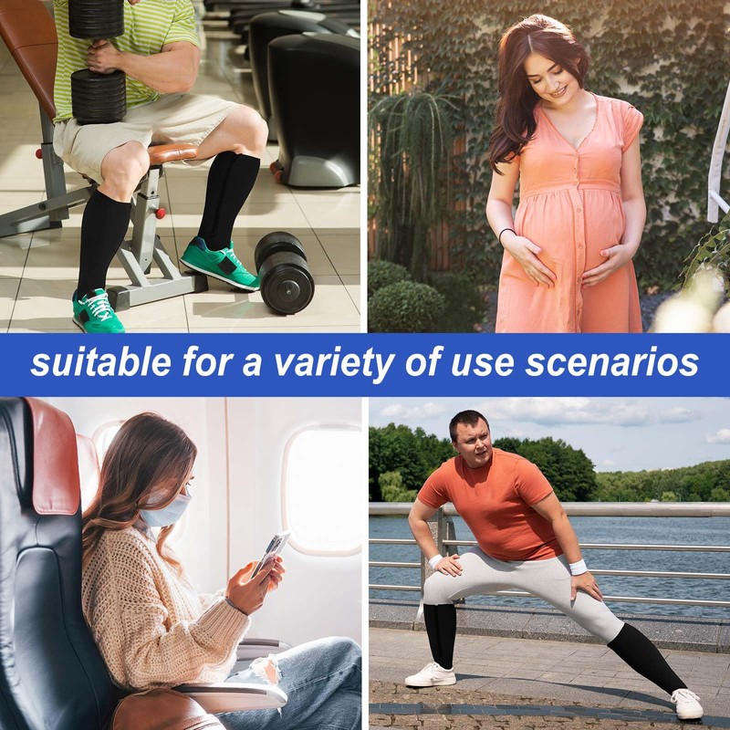 PUTUO Plus Size Compression Socks: Wide Calf Zip Flight Sock