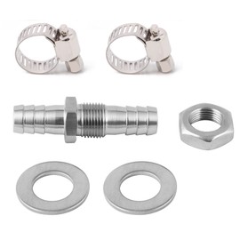 Metaland Stainless Steel 3/8" Hose Barb Bulkhead Fitting Thru-Bulk Straight Adapter for Water Fuel Air