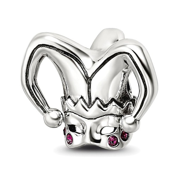 14.55mm 925 Sterling Silver Polished Artisan Oxidized Reflections Crystals Jester
