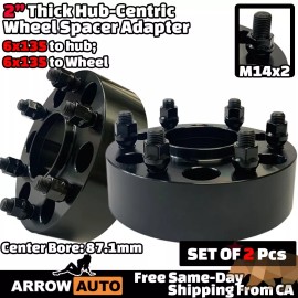 Arrow 2x 2" 6x135mm Hub Centric Adapter Spacer Fit 04-14 F150 & 03-14 Navigator