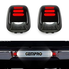License Plate Light, GemPro 2Pcs LED License Plate Tag Lamp Assembly Replacement Compatbile for Nissan Frontier Titan Xterra Armada Suzuki Equatorx, Powered by 18SMD Xenon White LED Lights (Red)