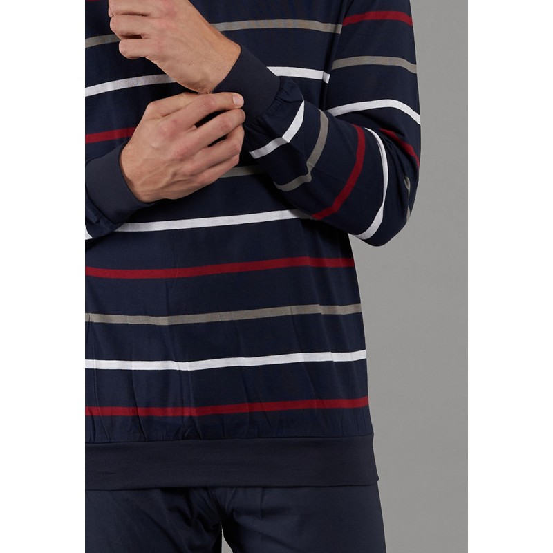 Götzburg Men's 2-Piece Pyjamas Long, Blue-dark rings., 3xl