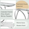 O&K FURNITURE Glass Console Tables for Entryway,Silver Entryway Table with