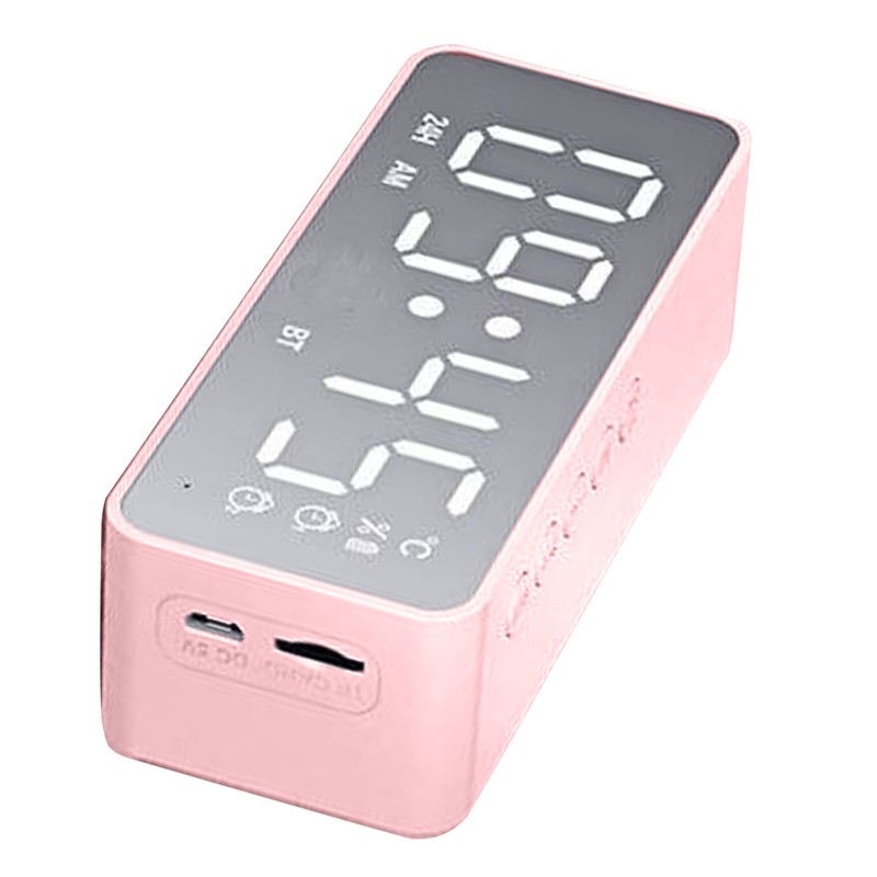 Bluetooth Speaker Alarm Clock Multifunction Electric Alarm Clocks Mirror Surface