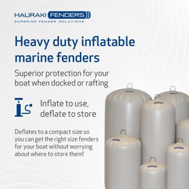 Inflatable Boat Fenders for Boats and Yachts Deflatable for Easy Storage - Designed Heavy Duty for Horizontal and Vertical Use - Light Gray - Fatboy
