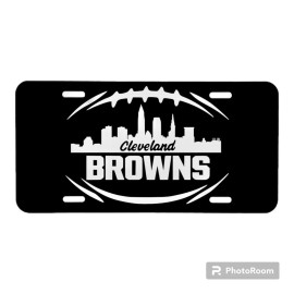 Unbranded Cleveland Browns Football Fan Aluminum Laser Engraved Front License Car Tag