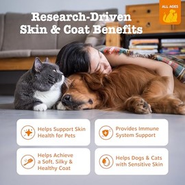 Zesty Paws Aceite De Pescado Silvestre De Alaska para Perros Y Gatos - Mezcla De Aceite De Abadejo Y Salmón - Ácidos Grasos Omega 3(Epa Y Dha) para Ma