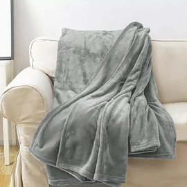 IR Imperial Rooms Fleece Blanket Throws for Sofas – Soft Fluffy 400 GSM Silk Touch Warm Blankets for Bed and Couch Bed Throw for Bedroom, Travel (Silver Grey, Twin/Double (150X200CM))