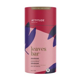ATTITUDE Plastic-Free Deodorant, Aluminum Free, Baking-Soda Free, EWG Verified Body Care, Vegan and Cruelty-free, Sandalwood, 3 Ounces