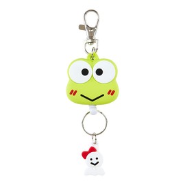 Sanrio Face-shaped Reel Key Holder Kerokeroppi Key Mascot Kerokeroppi KEROKEROPPI 5.3 x 1.7 x 0.7 inches (13.5 x 4.2 x 1.8 cm) Character 169382