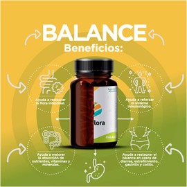 Bioflora Balance™ | Probioticos + Prebioticos Simbióticos | Cápsulas Veganas Ácido Resistentes | 60 Cápsulas | Apoyo Digestivo | Vitamina C