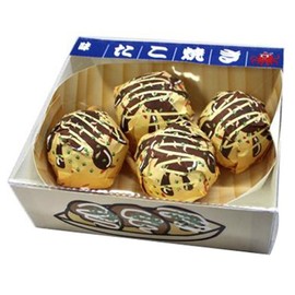Hokushin Trading BALL006 Golf Balls, Golf Balls, Takoyaki Balls, Set of 4, Wood Tees, 2 Pieces