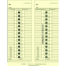 013702 Weekly Time Cards For Royal TC100/TC200 (Box of 1000)