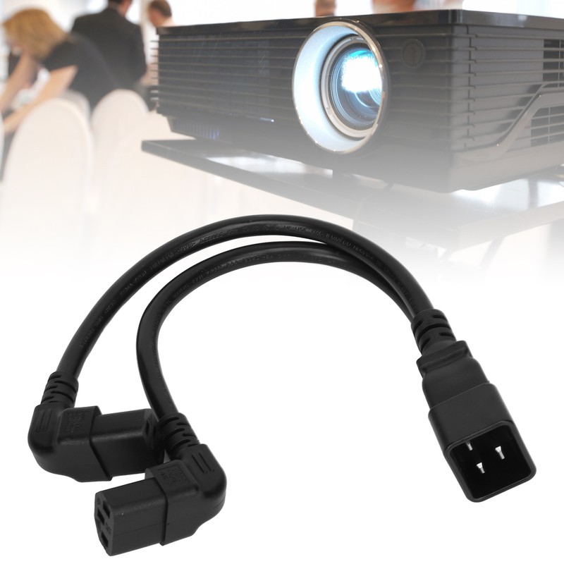 IEC320 C20 to Dual C13 Cord 1 in 2 Out