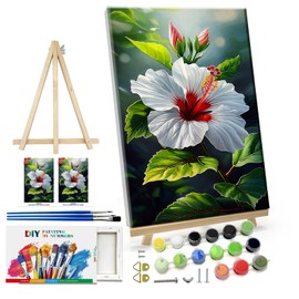 ATDMS Paint by Numbers Kit for Adults Flowers Paint by Numbers with Frame DIY Floral Paint by Number with Easel Adult Paint by Number Kits on Canvas Framed for Gift Home Wall Decor 8x12 Inch