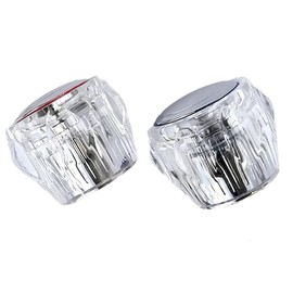 Deva DAC179 Profile Acrylic Tap Heads Bathroom Kitchen Sink Covers Standard Replacement for Leaking Aging Taps-1/2 Revivers-Hot Cold Top Indicator, Clear, One Size