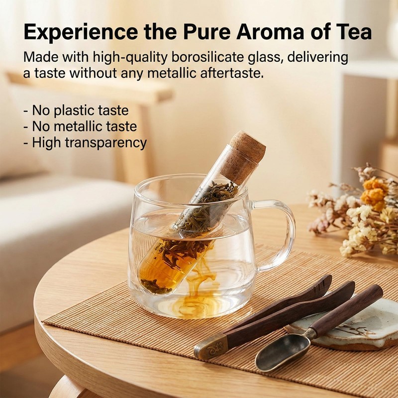2 PCS Tea Infuser Glass Tea Strainers for Long Leaf