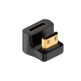 Duttek 8K U Shape Mini HDMI Angle Adapter, Up Angle Mini HDMI Male to Female Adapter 48Gbps, Mini HDMI U Shape Extender Adapter for 8K/4K 3D 1080P Digital Cameras, Monitors, DVRs 1Pack