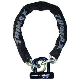 Trimax Thex Super Chain 3' 3" L with 12Mm Links & Max40 Disk Lock THEX3340, Wrap Packaging, Black